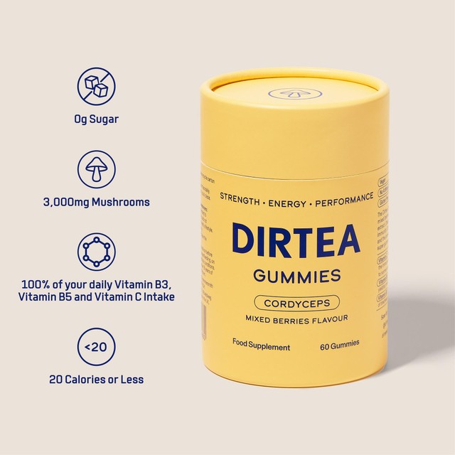 DIRTEA Cordyceps Mushroom Gummies Mixed Berries - British product