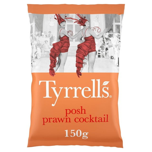 Tyrrells Posh Prawn Cocktail Sharing Crisps 150g (British brand)