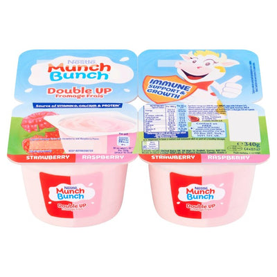 Munch Bunch Double Up Frischkäse Erdbeer- & Himbeerjoghurt-Snack 4 x 85g