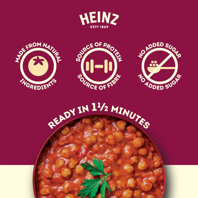 Heinz harissa chickpeas 250g with lemon and garlic, UK version