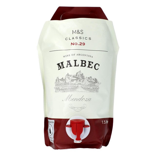 M&S Malbec red wine 1.5L, imported from the UK