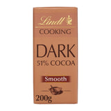 Lindt 51% dark cooking chocolate bar 200g, UK version