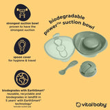 Vital Baby Nourish Power Suction Bowl natural moss (British brand)