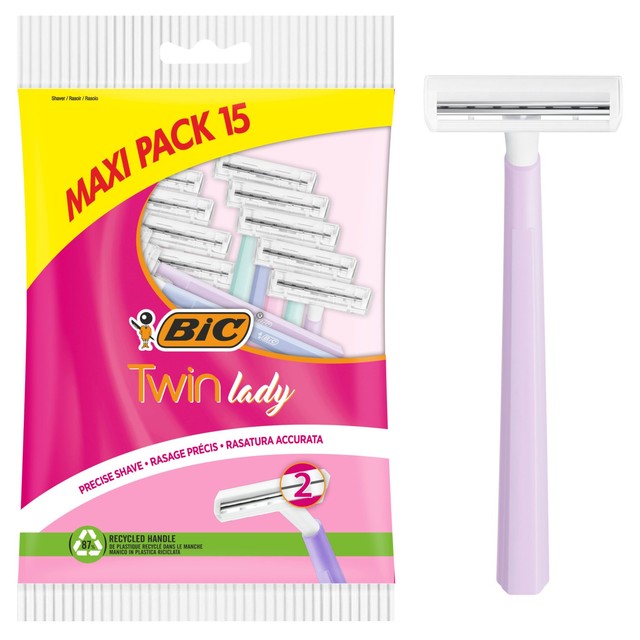 Bic Twin Lady women's disposable razors 15 pack - British product