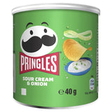 Pringles Sour Cream & Onion crisps 40g, imported from the UK