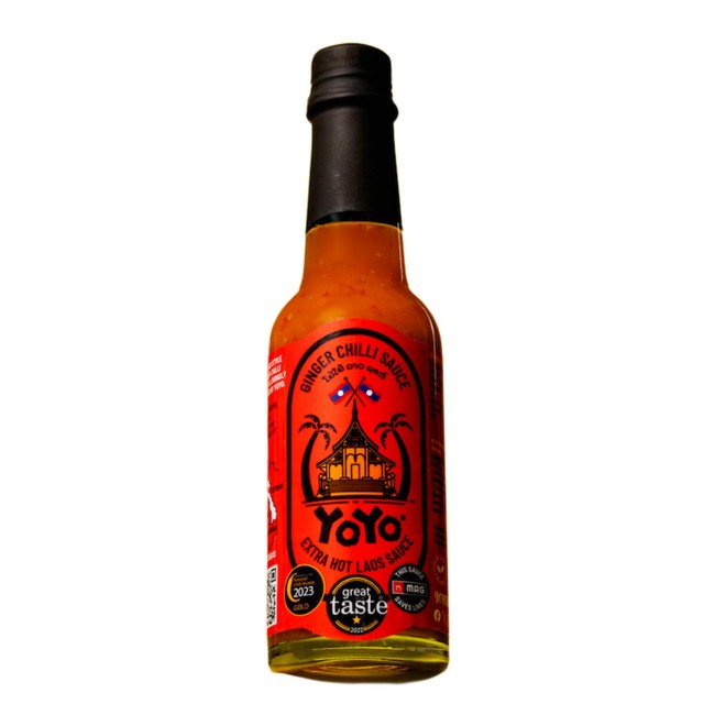 YoYo extra hot ginger chilli sauce, imported from the UK