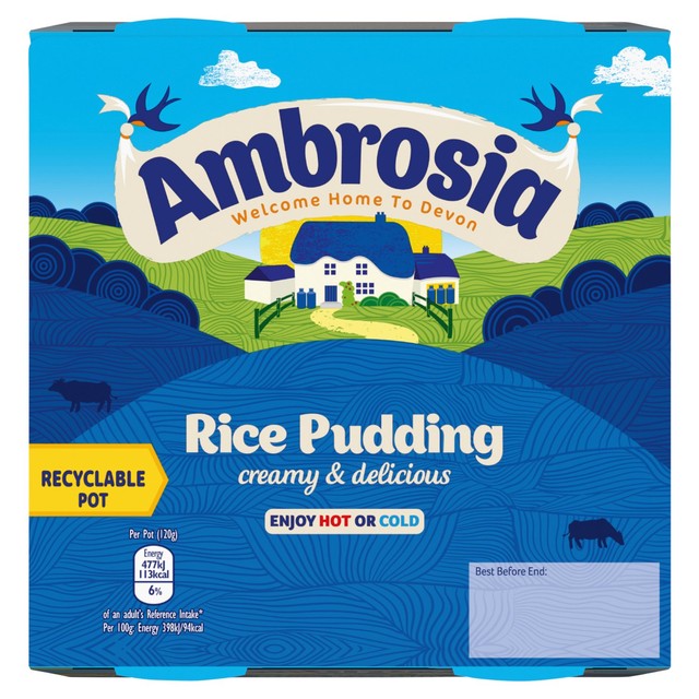 Ambrosia Rice Pudding Snack Pots 120g 4 Pack - British product
