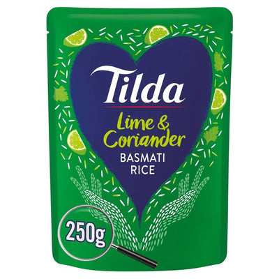 M&S Tilda Microwave Lime & Coriander Basmati Rice Ready-to-eat Pouch 250g- Buy online at McGrocer