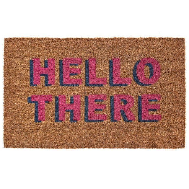 Phoenix Hello There printed coir mat 45x75cm, imported from the UK