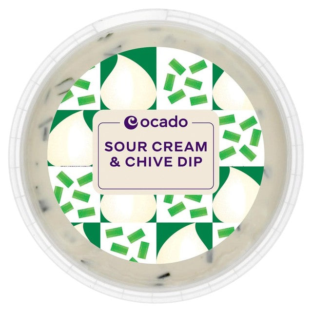 Ocado sour cream and chive dip 200g, imported from the UK
