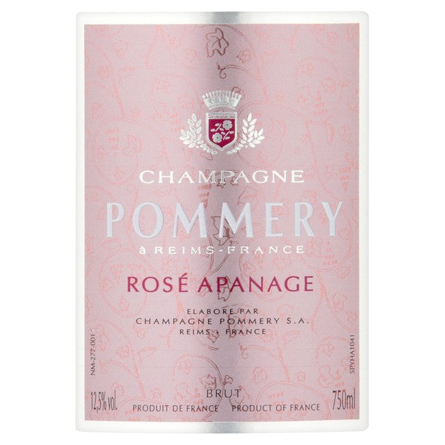 Pommery Apanage Rose Champagne NV 75cl, imported from the UK