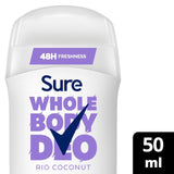 Sure Rio Coconut whole body deodorant stick 48h, imported from the UK