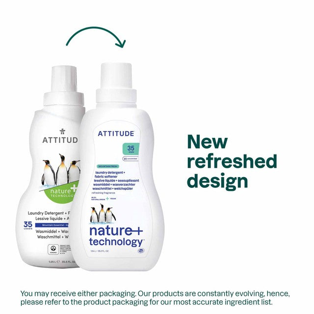 Attitude Mountain Essentials laundry detergent and fabric softener 1050ml - British product