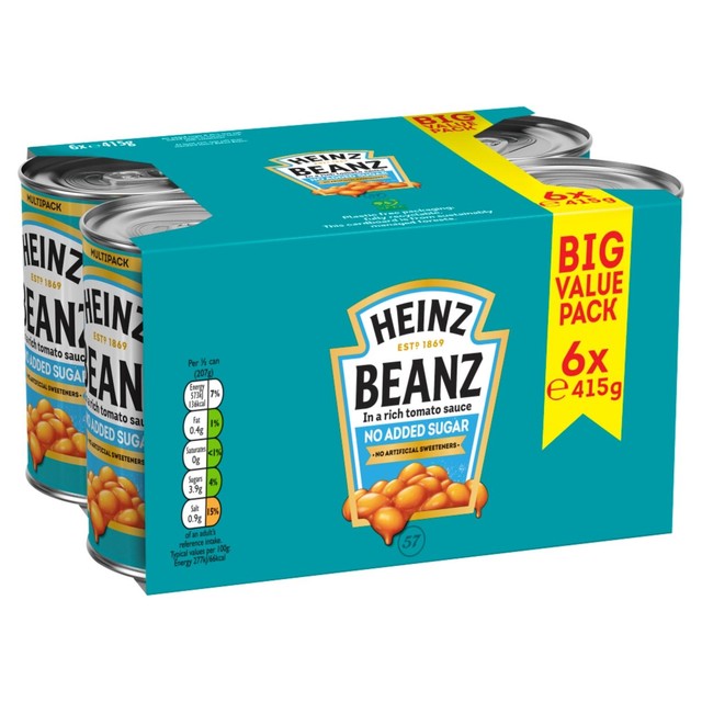 Heinz No Added Sugar Baked Beans 415g, UK version