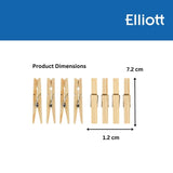 Elliotts Birchwood Clothes Pegs 36 Pack - British product