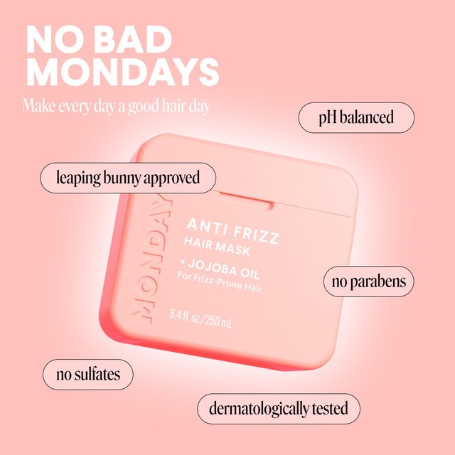 Monday anti-frizz hair mask 250ml, imported from the UK
