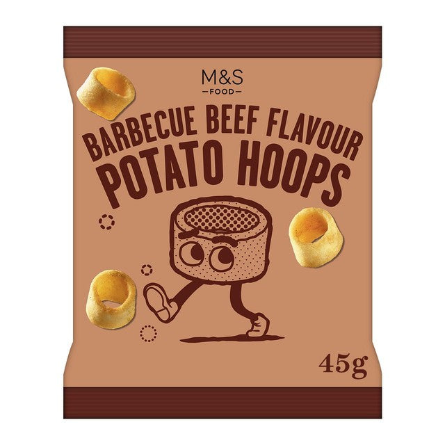 M&S barbecue beef flavour potato hoops 45g, UK version