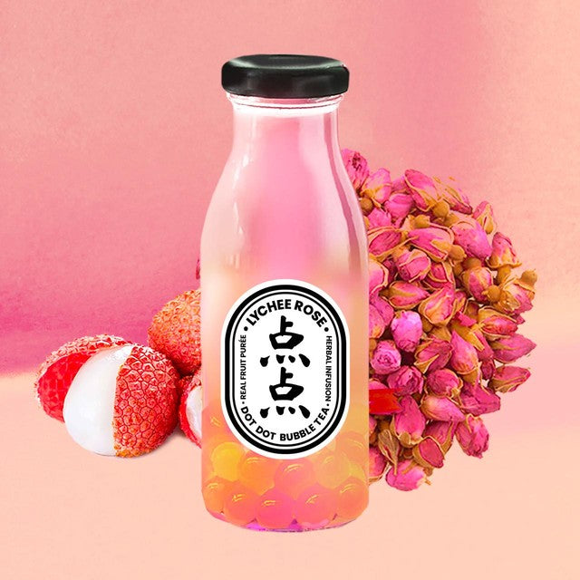 Dot Dot Lychee Rose Bubble Tea 250ml - British product