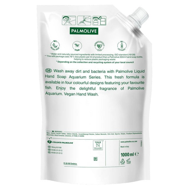 Palmolive Aquarium Vegan liquid hand wash refill 1L, imported from the UK