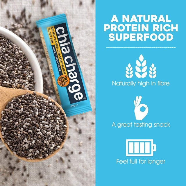 Chia Charge Salted Caramel Protein Crispy Bar 60g - British product