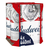 Budweiser lager beer cans 4 x 440ml - British product