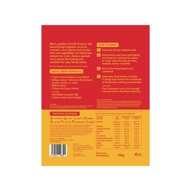 Frood Golden curry blend 110g (British brand)