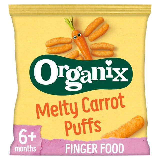 Organix carrot baby puffs 20g, imported from the UK