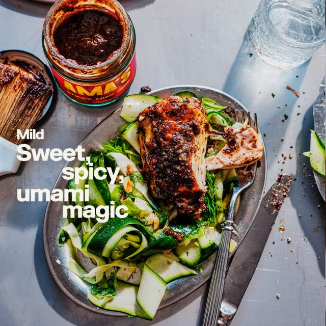 Ama's sticky miso jerk sauce in a jar (British brand)