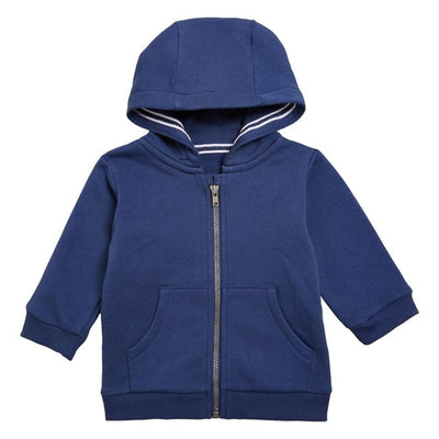 M&S Cotton Zip Hoodie Unisex Dark Blue Infant Hoodie 9-12 Months