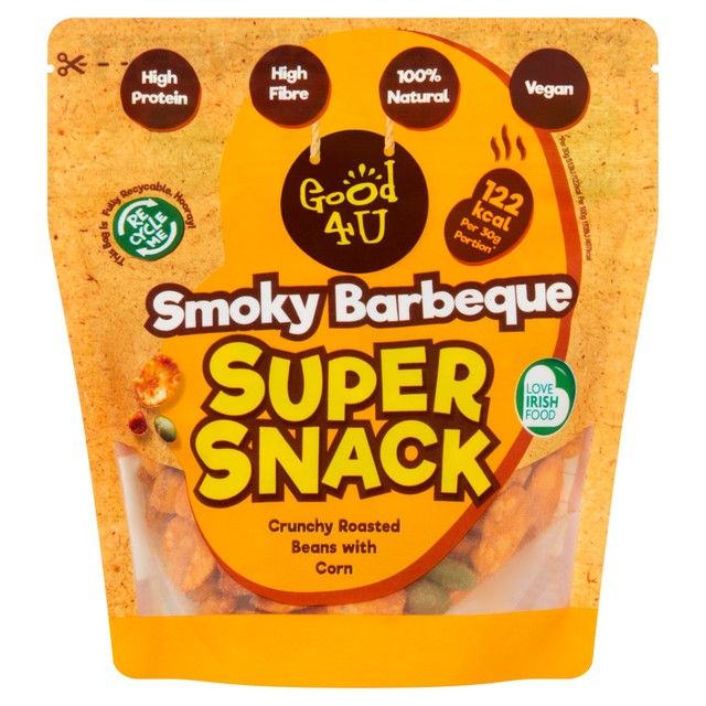 Good4U Smoky Barbecue roasted bean and corn snack 130g, UK version