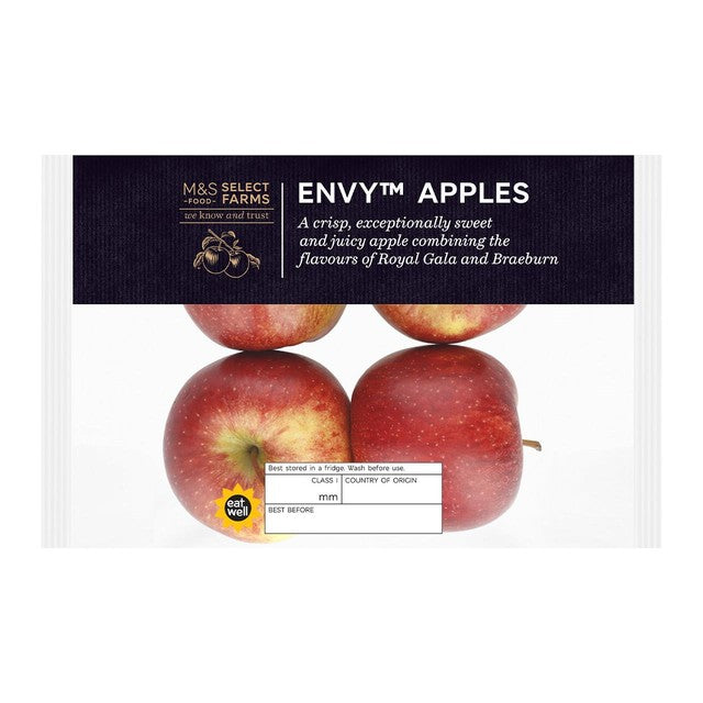 M&S Envy Apples 4 per pack, imported from the UK