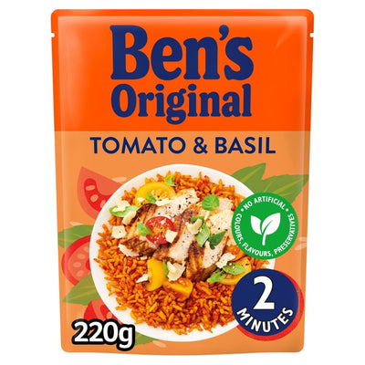 M&S Ben's Original أرز بالطماطم والريحان مطهو في الميكروويف 220 جرام - اشترِ عبر الإنترنت من McGrocer