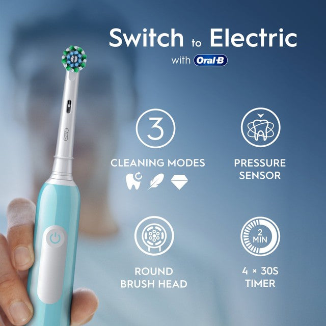 Oral-B Pro 1 Cross Action Blue electric toothbrush, imported from the UK