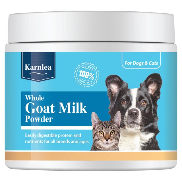 Karnlea goat milk powder for dogs and cats tub, imported from the UK