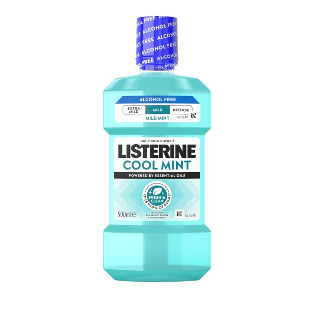 Listerine Cool Mint alcohol free mouthwash (British brand)