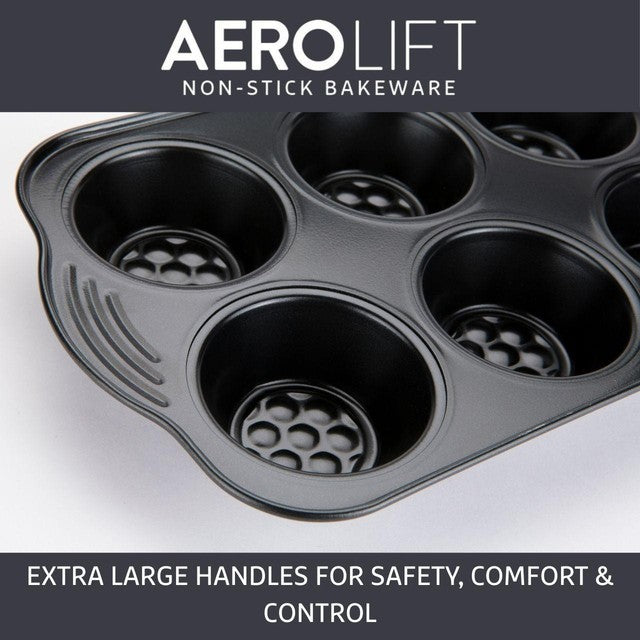 Prestige Aerolift Carbon Steel Muffin Tin 6 cup, imported from the UK