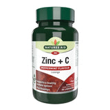 Natures Aid Zinc C peppermint supplement lozenges, imported from the UK