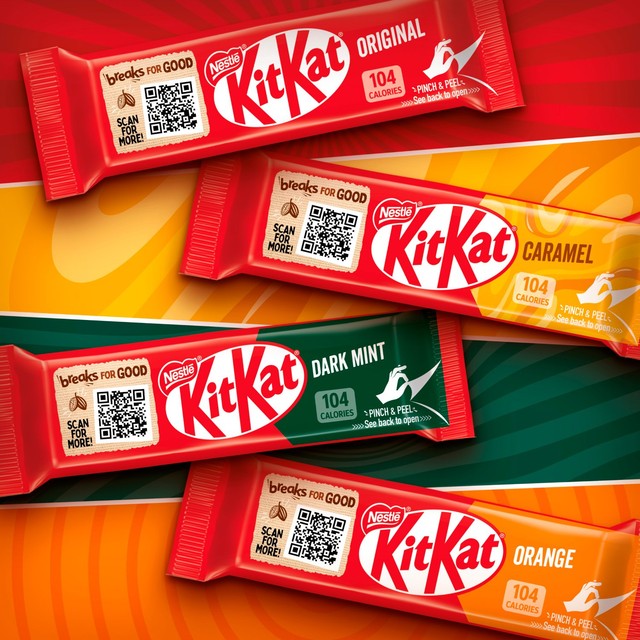 Kit Kat orange chocolate biscuit bar multipack 12x20g, UK version