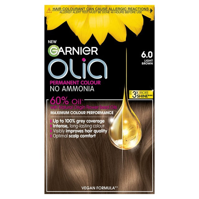 Garnier Olia light brown permanent hair dye, UK version