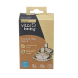 Vital Baby breast like teats medium flow 2pk (British brand)