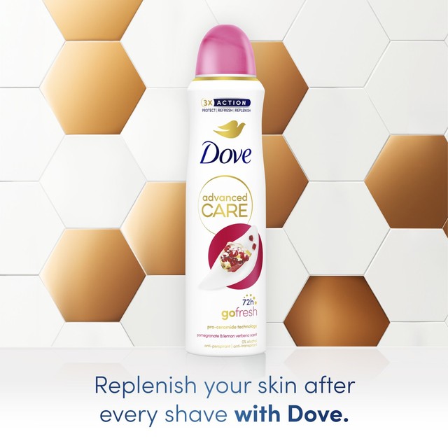 Dove anti-perspirant deodorant spray pomegranate lemon verbena scent 150ml - British product