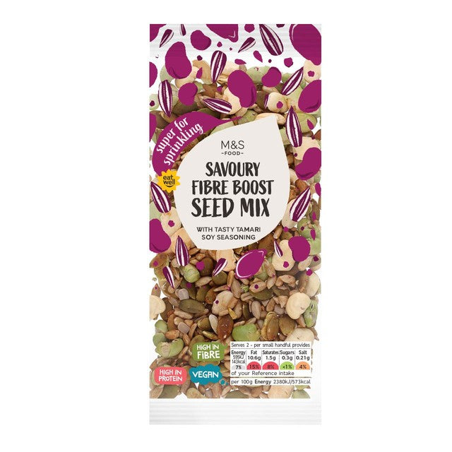 M&S Savoury Fibre Boost Seed Mix with Tamari Seasoning 50g, imported from the UK