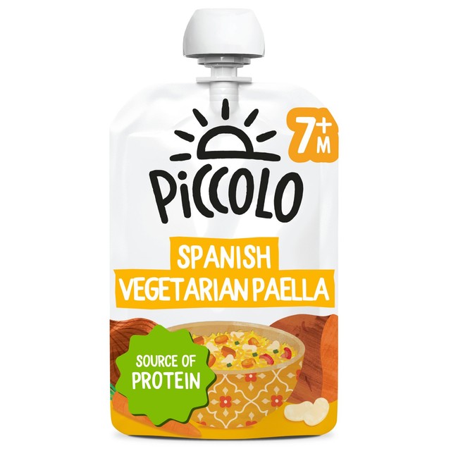 Piccolo Organic Spanish Vegetarian Paella baby food pouch 130g, imported from the UK
