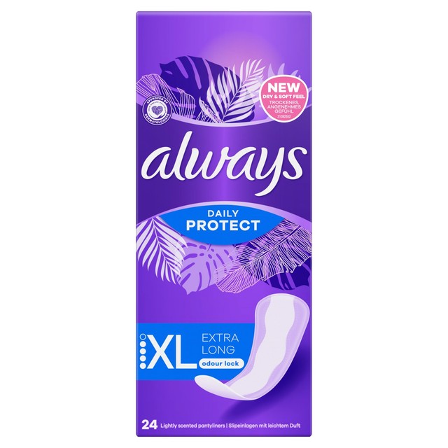 Always Dailies Long Plus panty liners 24 pack - British product