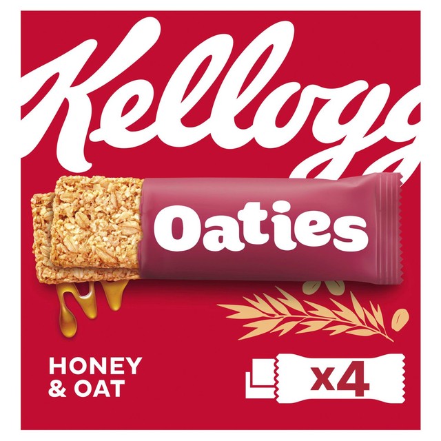 Kellogg's honey oat cereal bar 4x40g, imported from the UK