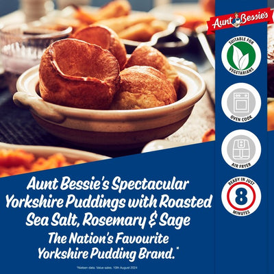 M&S Aunt Bessie's 4 Spectacular Yorkshires Sea Salt, Rosemary & Sage Frozen Yorkshire Puddings 220g - اشترِ عبر الإنترنت من McGrocer