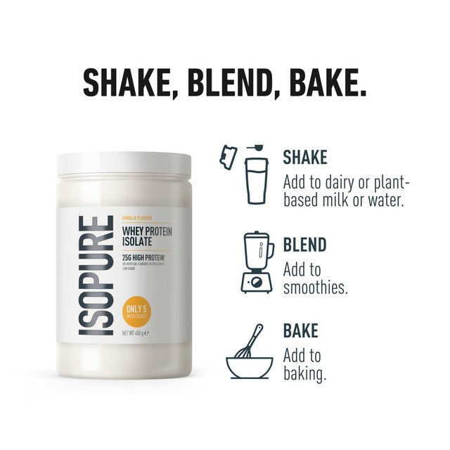 Isopure vanilla whey protein isolate powder 450g, UK version