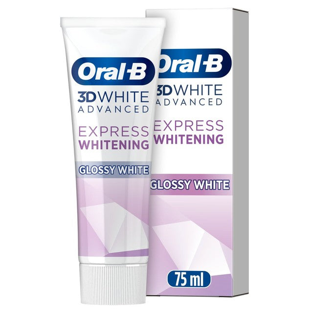 Oral-B 3D White Express Whitening Gloss toothpaste 75ml, imported from the UK