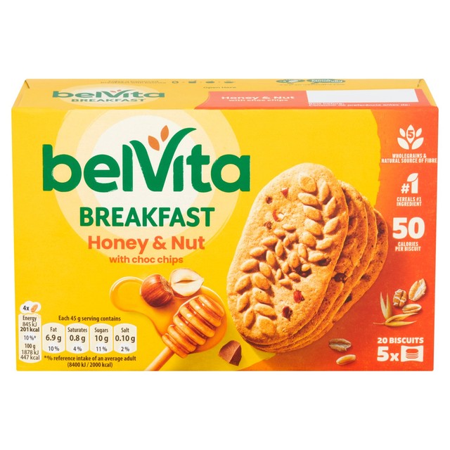 Belvita Honey & Nuts Choc Chips Breakfast Biscuits - British product