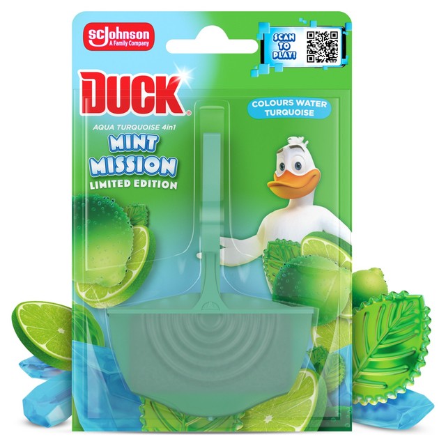 Toilet Duck Mint Mission rim block toilet freshener (British brand)